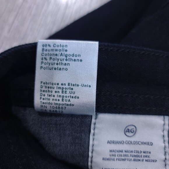 Adriano Goldschmied Jeans Mens 38x31 The Tellis Modern Slim Straight Black Denim - Picture 9 of 9